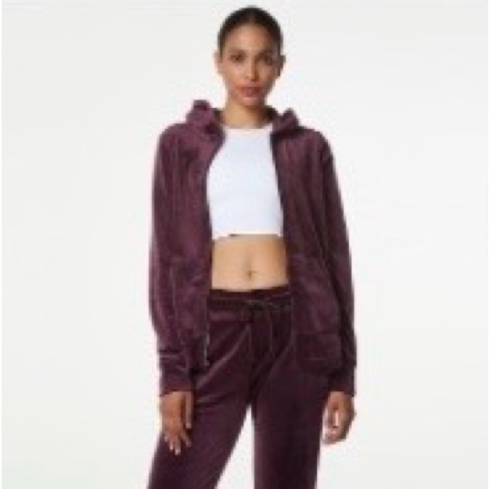 Luxurious Marc New York ( MNY) Women's  Velvet Hooded Zip-Up Jacket - size XL